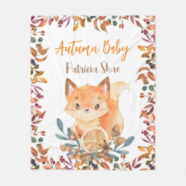秋ベビーかわいいベビーフォックス秋テーマ パーソナライズされた フリースブランケット