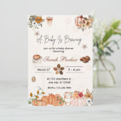 秋ベビーはコーヒー醸造ベビーシャワー招待状 招待状 (スタンド正面)