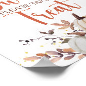 秋ベビーは甘いトリートシャワーサインを取る ポスター (角)