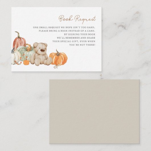 秋ベビーエンクロージャカード用おもちゃ書籍のカボチャ エンクロージャーカード (正面/裏面)