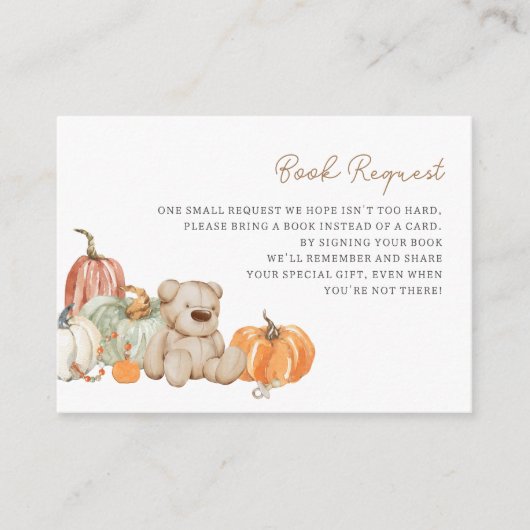 秋ベビーエンクロージャカード用おもちゃ書籍のカボチャ エンクロージャーカード (正面)