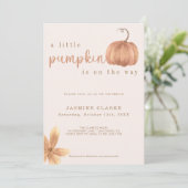 秋ベビーガールシャワー | A Little Pumpkin 招待状 (スタンド正面)