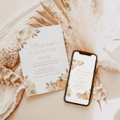 秋ベビーガールベビーシャワー | Pink A Little Pumpkin 招待状