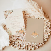 秋ベビーガールベビーシャワー | Pink A Little Pumpkin 招待状