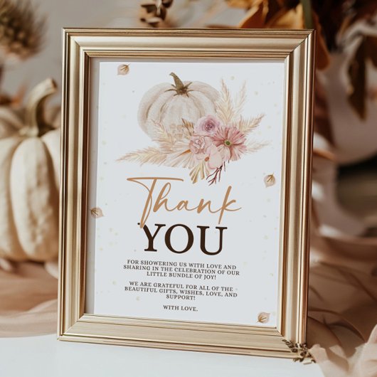 秋ベビーシャワーありがとうごサイン ポスター