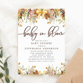 秋ベビーシャワーにおける開花葉フローラベビー 招待状