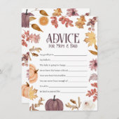 秋ベビーシャワーアドバイスママ&パパカード ノートカード (正面/裏面)