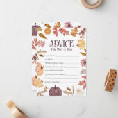 秋ベビーシャワーアドバイスママ&パパカード ノートカード (正面/裏面インサイチュ)