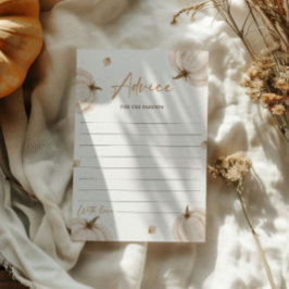 秋ベビーシャワーアドバイス用親カード 招待状