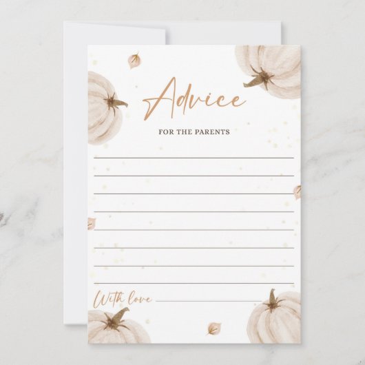 秋ベビーシャワーアドバイス用親カード 招待状 (正面)