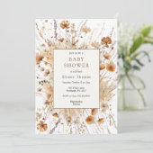 秋ベビーシャワーオレンジフローラ招待状 招待状 (スタンド正面)