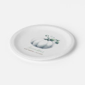 秋ベビーシャワーカ男女兼用ンプキン ペーパープレート (アングル)