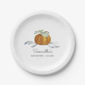 秋ベビーシャワーカ男女兼用ンプキン ペーパープレート (正面)