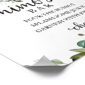 秋ベビーシャワーグリーナリーミモサバー標識 ポスター (角)