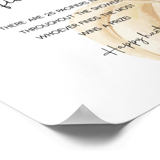 秋ベビーシャワーゲームポスターおしゃぶり狩り ポスター (角)