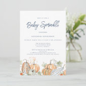 秋ベビーシャワースプリンクルパンプキンブルー 招待状 (スタンド正面)