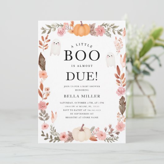 秋ベビーシャワーハロウィーン招待状 招待状 (スタンド正面)