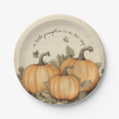 秋ベビーシャワーパンプキンパッチ ペーパープレート (正面)