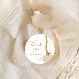 秋ベビーシャワーホワイトカボチャ ラウンドシール