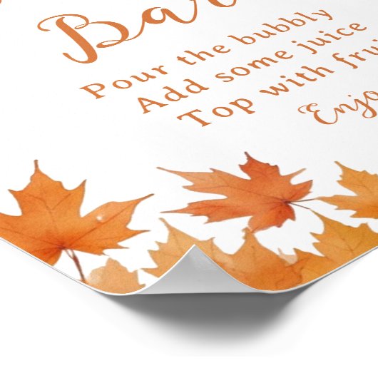 秋ベビーシャワーモモモザバー ポスター (角)