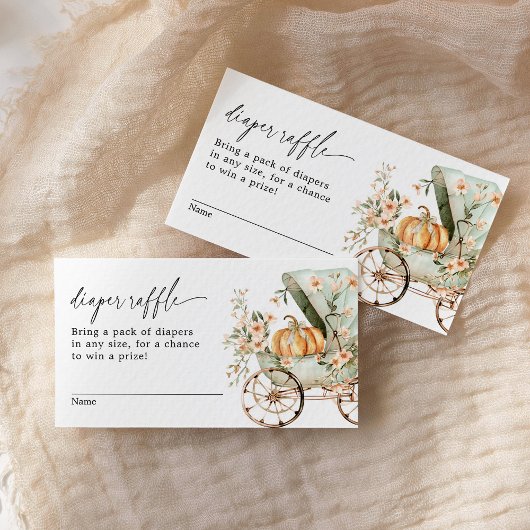 秋ベビーシャワーリトルカボキンオムツラッフル エンクロージャーカード