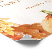 秋ベビーシャワーリトルカボチャ歓迎サイン ポスター (角)