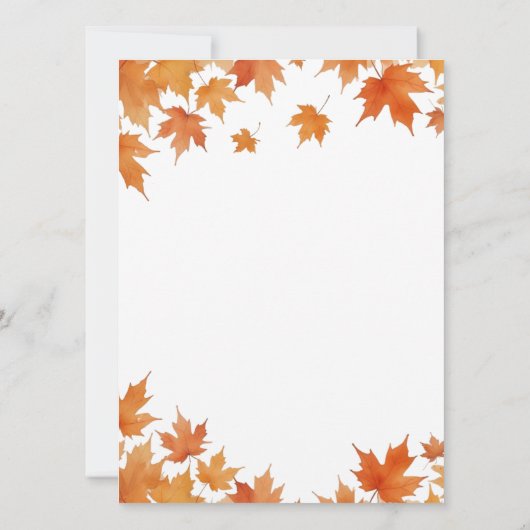 秋ベビーシャワー子供部屋韻ゲームカード 招待状 (裏面)