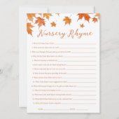 秋ベビーシャワー子供部屋韻ゲームカード 招待状 (正面)