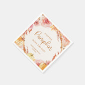 秋ベビーシャワー小さなかぼちゃが途中にある スタンダードカクテルナプキン (角)