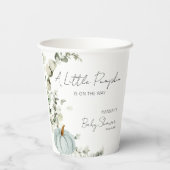 秋ベビーシャワー小さなかぼちゃ青 紙コップ (裏面)