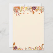 秋ベビーシャワー招待状が恋に落ちる 招待状 (裏面)