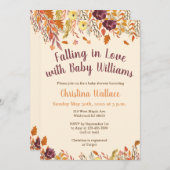 秋ベビーシャワー招待状が恋に落ちる 招待状 (正面/裏面)