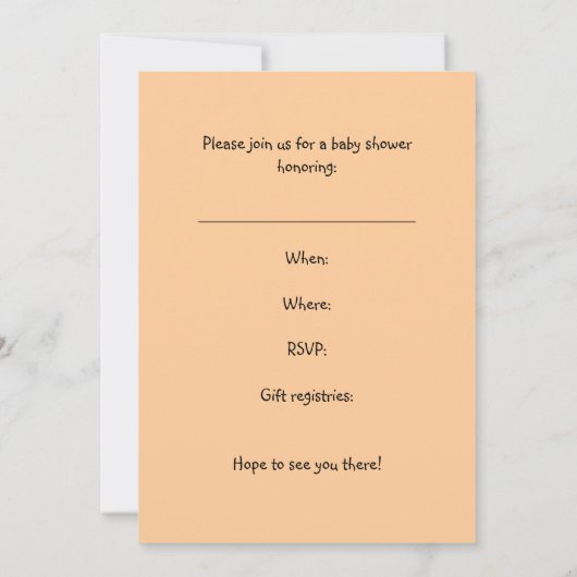 秋ベビーシャワー招待状ベビー乳母車 招待状 (裏面)