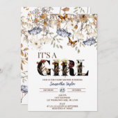 秋ベビーシャワー招待状、ガールシャワー招待状 招待状 (正面/裏面)