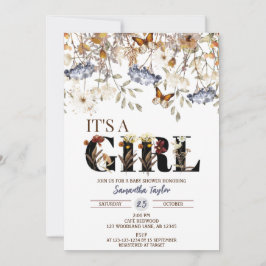 秋ベビーシャワー招待状、ガールシャワー招待状 招待状