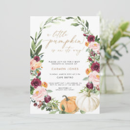 秋ベビーシャワー招待状、小さなカボチャInv 招待状