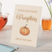 秋ベビーシャワー推測かぼちゃの数 台座サイン (インサイチュ)