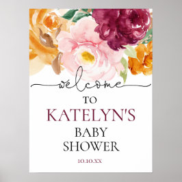 秋ベビーシャワー歓迎サイン ポスター