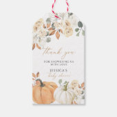 秋ベビーシャワー正方形メッセージカード、ありがとうラベル ギフトタグ (正面)