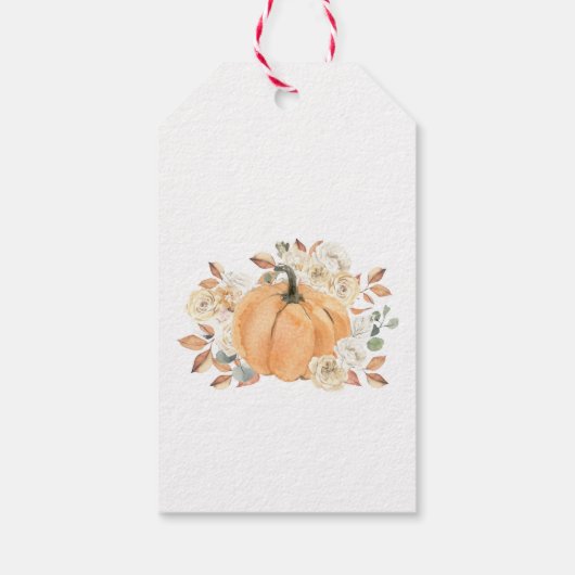 秋ベビーシャワー正方形メッセージカード、ありがとうラベル ギフトタグ (裏面)