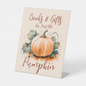 秋ベビーシャワー水の色かぼちゃギフトテーブル 台座サイン (正面)