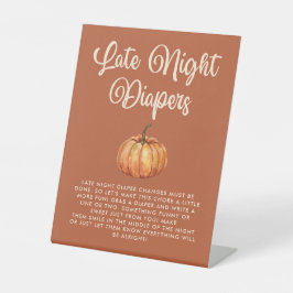 秋ベビーシャワー深夜おむつゲーム 台座サイン