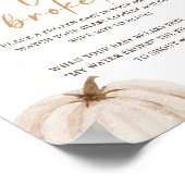 秋ベビーシャワー私の水が壊れたサイン ポスター (角)