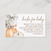 秋ベビーシャワー秋カボチャベビー本 エンクロージャーカード (正面)