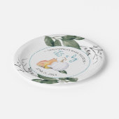 秋ベビーシャワー紙プレートウッドランズウォーター色 ペーパープレート (アングル)