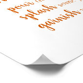 秋ベビーシャワー |オレンジ焼きモモモザバー標識 ポスター (角)