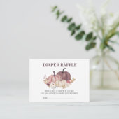 秋ベビーシャワー、フローラカボチャおむつラッフル エンクロージャーカード (スタンド正面)