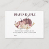 秋ベビーシャワー、フローラカボチャおむつラッフル エンクロージャーカード (正面)
