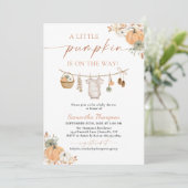 秋ベビーシャワー | 小さなかぼちゃを吸う 招待状 (スタンド正面)