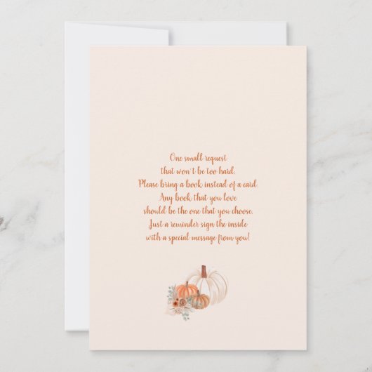 秋ベビーシャワー 招待状 (裏面)